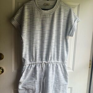 Striped Casual Dress with Drawstring Waist
